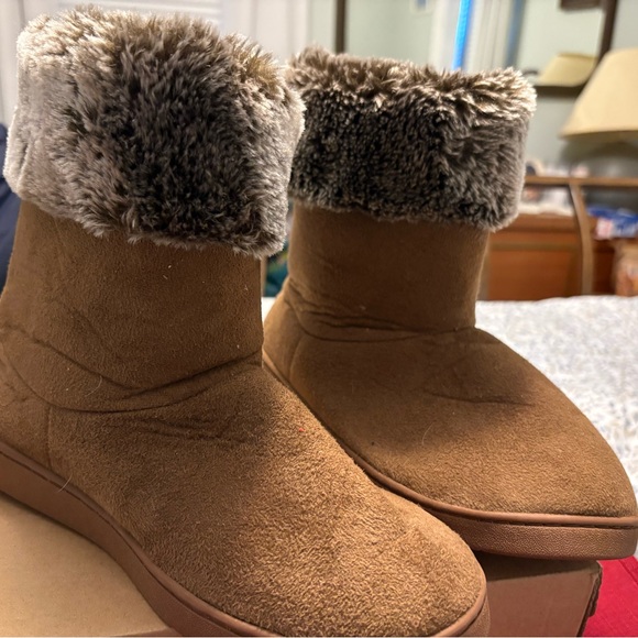 Shoes - Cozy Brown Faux Fur Ankle Boots